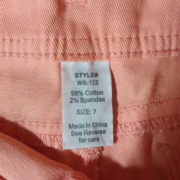 B28...Wet Seal Blue Asphalt Peach Color Shorts Size 7 - Picture 8 of 8